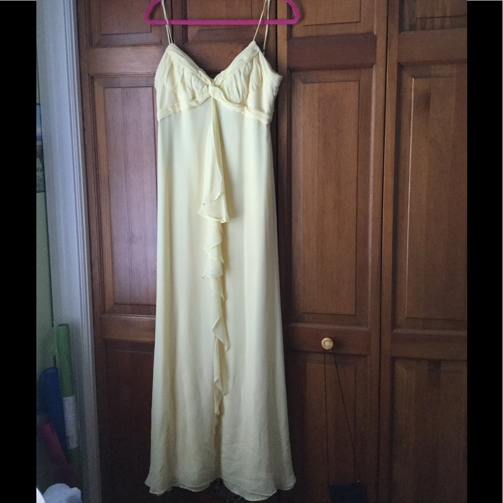 Calvin Klein Pale Yellow Satin Wedding Slip Dress